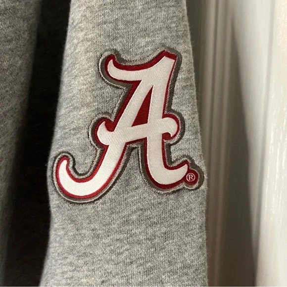 Nike Alabama Crimson Tide Fly Rush Mens Hoodie Heather Gray Sz L Pullover Swoosh - Picture 8 of 11